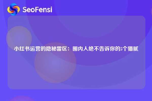 小红书运营的隐秘雷区:圈内人绝不告诉你的5个猫腻 第1张 小红书运营的隐秘雷区:圈内人绝不告诉你的5个猫腻 第1张